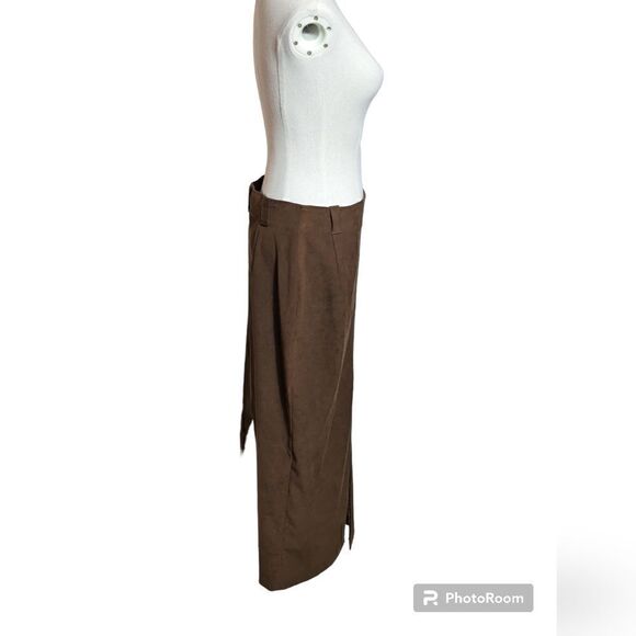 Ingenuity Vintage Faux Suede Brown Maxi Skirt - Picture 4 of 7